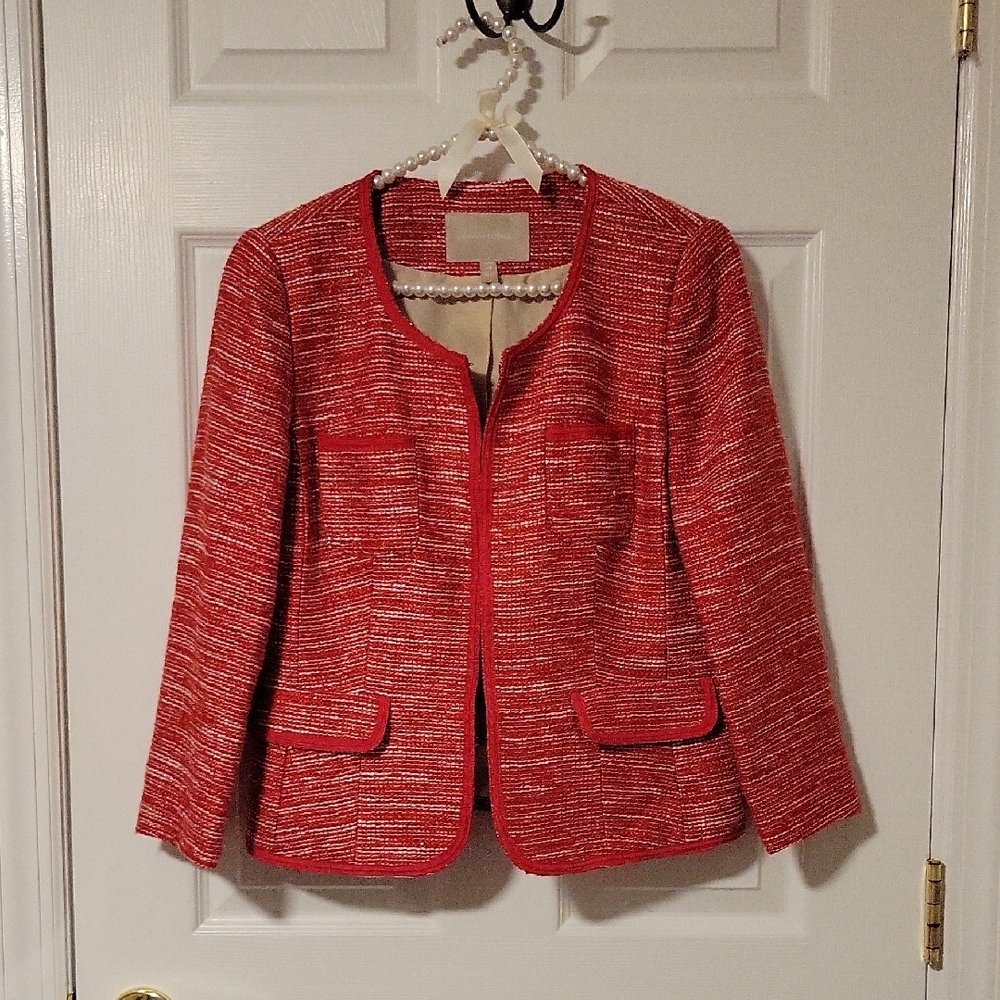 Banana Republic Red Textured Blazer